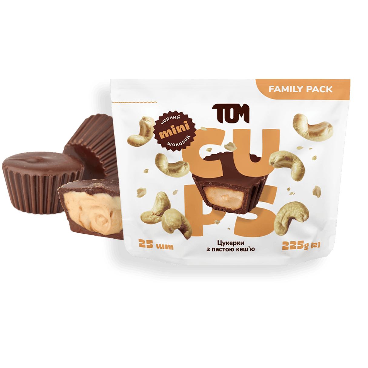 Mini Cups dark chocolate with cashew butter